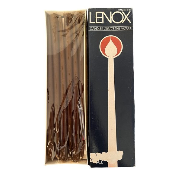 Lot of 2 Vintage Lenox  Hand Dipped Tiny Tapers Candles 1978 Brown Red - Picture 3 of 4